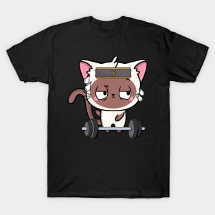 Funny Siamese cat is exercising T-Shirt